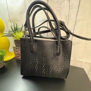 Urban Expressions Black Mini Bag with Perforated Design